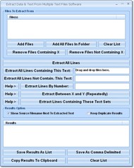 Extract Data & Text From Multiple Files Software screenshot